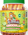 La Helada Banderilla Cucumber & Mango Candy Straws: 40-Piece Jar
