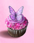 Sprinkle Pop Pink Butterfly Edible Cupcake Toppers