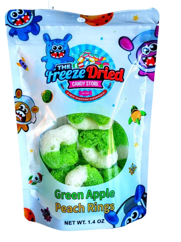 Freeze Dried Green Apple Peach Rings | Candy Warehouse – Candy