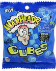 Warheads Blue Raspberry Cubes Peg Bags: 12-Piece Case