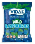 Vidal Sour Wild Raspberry Gummy Candy Peg Bags: 14-Piece Case