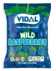 Vidal Sour Wild Raspberry Gummy Candy Peg Bags: 14-Piece Case