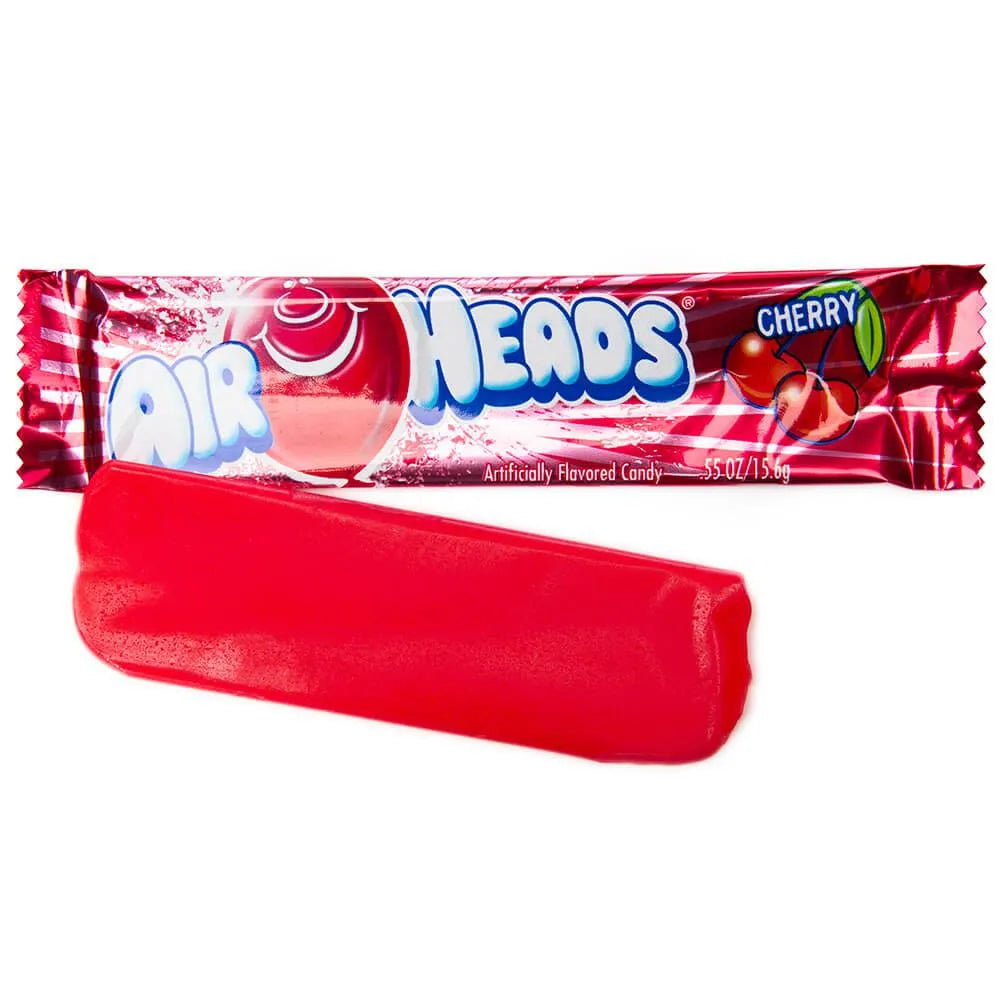 AirHeads Taffy Candy Bars Cherry 36Piece Box Candy Warehouse