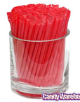 Red Candy Powder Filled Plastic Mini Straws - Cherry: 240-Piece Bag