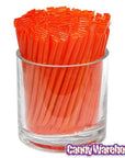Orange Candy Powder Filled Plastic Mini Straws - Orange: 240-Piece Bag
