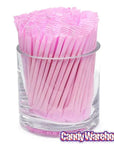 Light Pink Candy Powder Filled Plastic Mini Straws - Strawberry: 240-Piece Bag