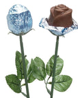 Albert's Foiled Milk Chocolate Roses - Light Blue: 20-Piece Bouquet