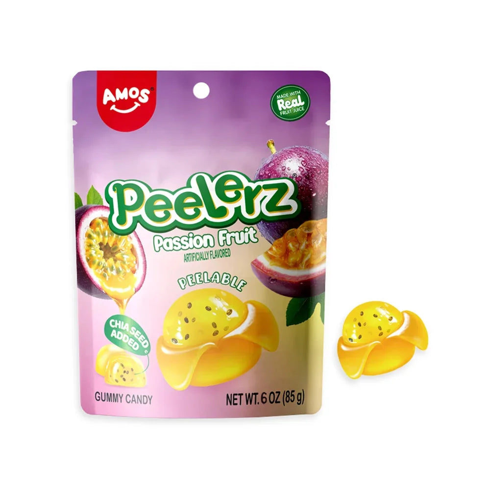Amos Peelerz Gummy Passion Fruit & Chia Seed: 12-Count Case