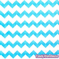 Aqua Blue Chevron Stripe Candy Bags: 25-Piece Pack - Candy Warehouse