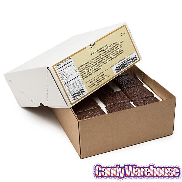 Asher's Dark Chocolate Covered Graham Crackers: 5LB Box - Candy Warehouse
