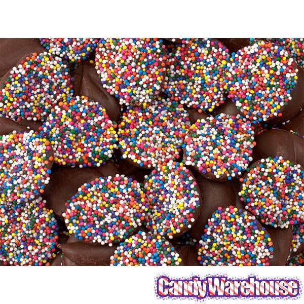 Asher's Deluxe Milk Chocolate Drops with Rainbow Nonpareils: 8LB Box - Candy Warehouse
