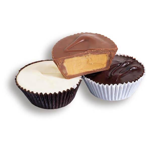 Asher's Giant Chocolate Peanut Butter Cups - Dark: 24-Piece Box - Candy Warehouse