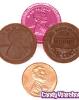 Assorted Colors Foiled Milk Chocolate Coins in Mesh Bags: 20-Piece Box