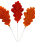 Autumn Oak Tree Leaves Hard Candy Lollipops: 24-Piece Box