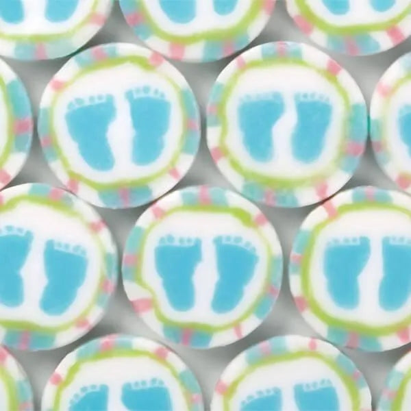 Baby Feet Favor Cut Rock Candy Assorted Colors 40Piece Pack Candy