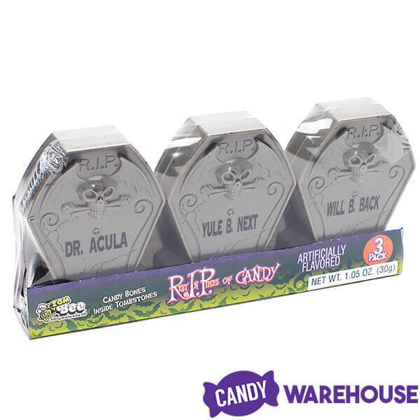 Bee International Candy Filled Plastic Gravestones 3-Packs: 12-Piece Display - Candy Warehouse