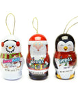 Bee International Candy Tin Christmas Ornaments - Santa, Snowman and Penguin: 12-Piece Box