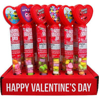 Bee International Conversation Candy Hearts Tubes: 24-Piece Display - Candy Warehouse