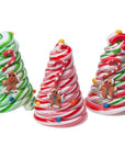 Bee International Hand Decorated Candy Cane Christmas Trees: 12-Piece Box