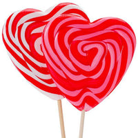Bee International Jumbo Heart Swirl Lollipops: 12-Piece Box - Candy Warehouse