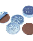 Blue Foiled Baby Boy Milk Chocolate Coins: 1LB Bag