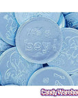 Blue Foiled Baby Boy Milk Chocolate Coins: 1LB Bag