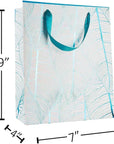 Blue Gift Bags Leaf design 12 Pack 12.5"X10.25"X4.75"