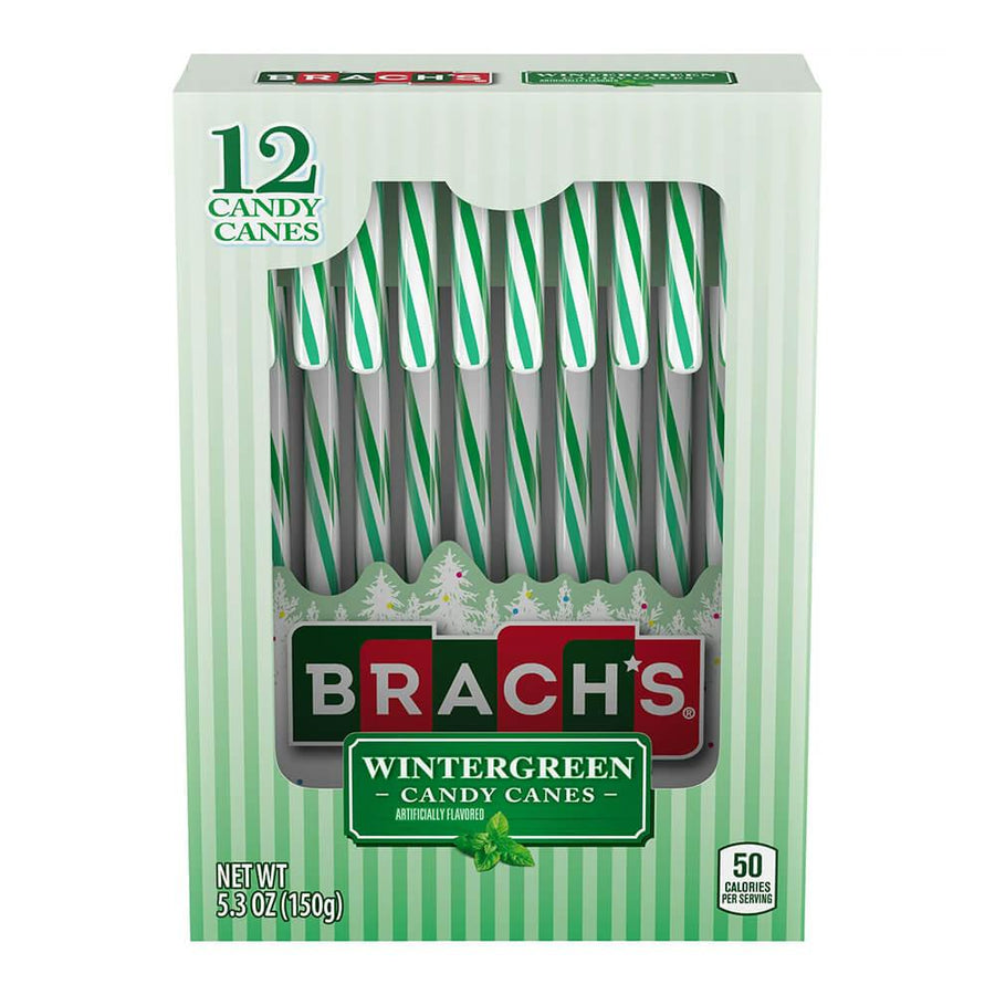 Brach's Wintergreen Candy Canes 12-PC Box - Candy Warehouse