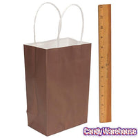 Candy Bags with Handles - Brown: 12-Piece Pack - Candy Warehouse