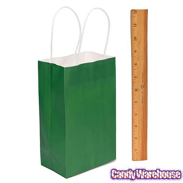 Candy Bags with Handles - Green: 12-Piece Pack - Candy Warehouse