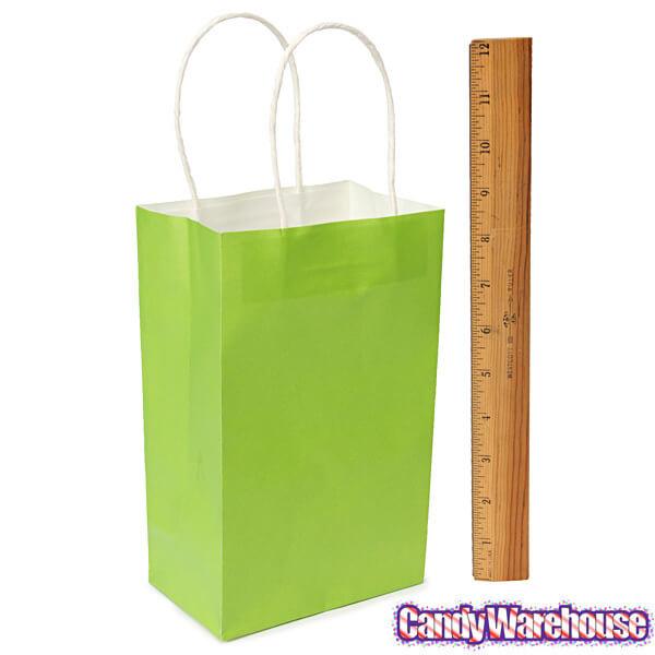 Candy Bags with Handles - Lime Green: 12-Piece Pack - Candy Warehouse