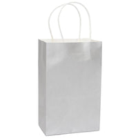 Candy Bags with Handles - Silver: 12-Piece Pack - Candy Warehouse