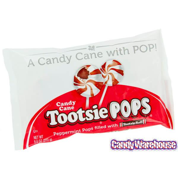 Candy Cane Peppermint Tootsie Pops: 15-Piece Bag - Candy Warehouse