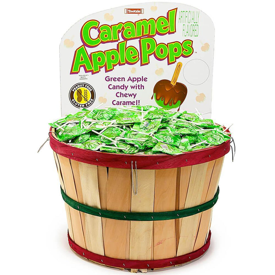 Caramel Apple Pops in Bulk: 1000-Piece Bushel Basket - Candy Warehouse