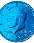 Caribbean Blue Foiled Milk Chocolate Coins: 1LB Bag