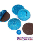 Caribbean Blue Foiled Milk Chocolate Coins: 1LB Bag