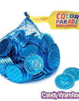 Caribbean Blue Foiled Milk Chocolate Coins: 1LB Bag