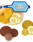 Chanukah Gelt Milk Chocolate Gold Coins in Mesh Bags: 18-Piece Box