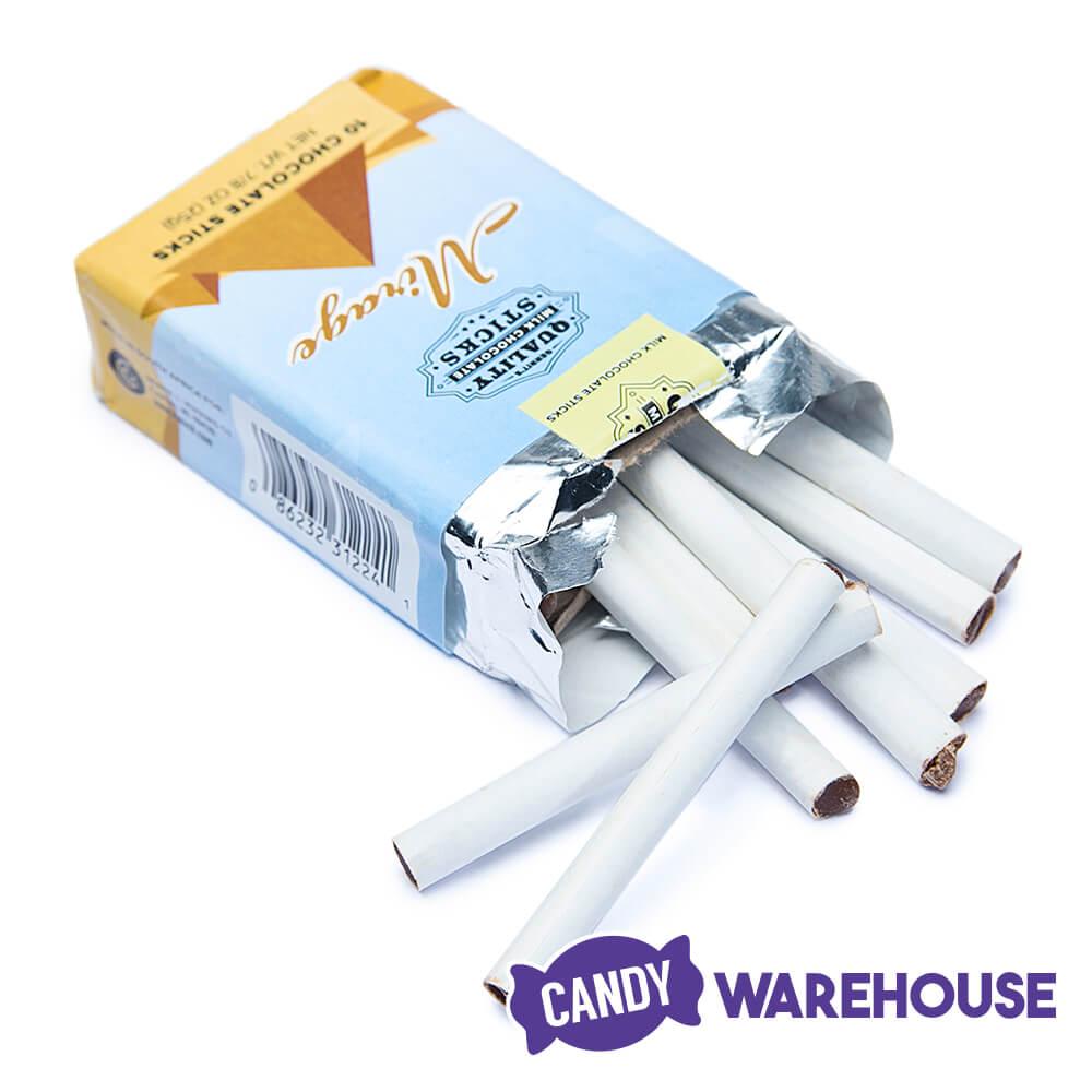 Chocolate Candy Cigarettes Packs: 24-Piece Display