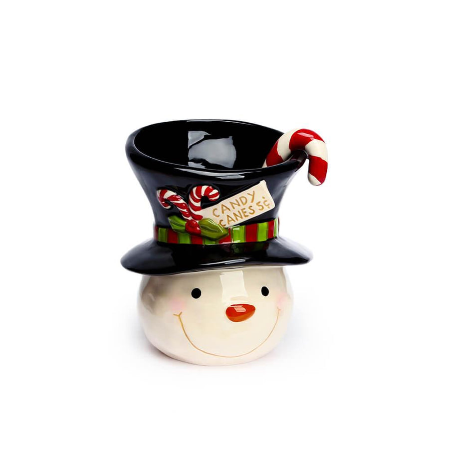 Christmas Snowman Ceramic Candy Cane Holder - Candy Warehouse