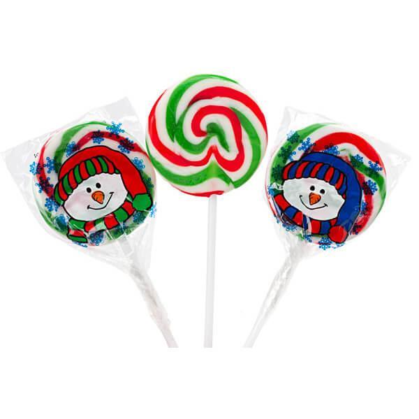 Christmas Swirl Lollipops: 12-Piece Box - Candy Warehouse