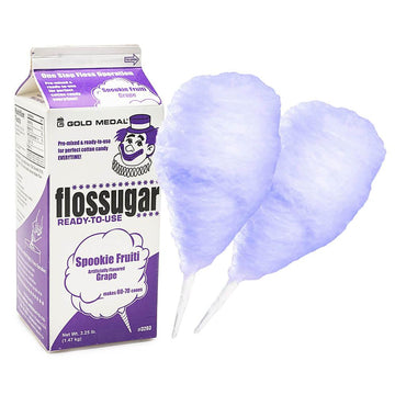 Cotton Candy Floss Sugar - Grape: Half Gallon Carton - Candy Warehouse