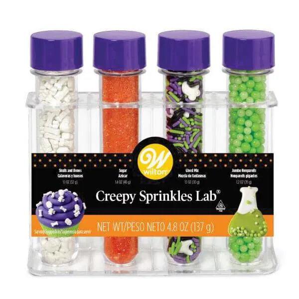Creepy Halloween Candy Sprinkles Test Tube Bottles 4Piece Pack