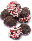 Crushed Peppermint Candy Cane Dark Chocolate Drops: 1LB Jar