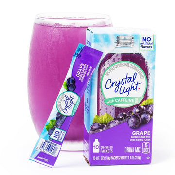 Crystal Light with Caffeine - Grape: 10-Piece Box - Candy Warehouse