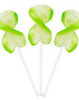 CurlyCutes Petite Crystal Ribbon Pops - Green Lime: 20-Piece Jar