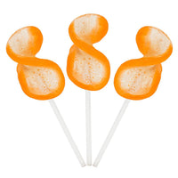 CurlyCutes Petite Crystal Ribbon Pops - Orange: 20-Piece Jar - Candy Warehouse