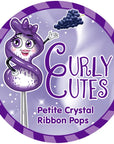 CurlyCutes Petite Crystal Ribbon Pops - Purple Grape: 20-Piece Jar