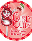 CurlyCutes Petite Crystal Ribbon Pops - Red Cherry: 20-Piece Jar