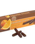 Dark Chocolate Covered Orange Jelly Candy Sticks Packs: 12-Piece Box